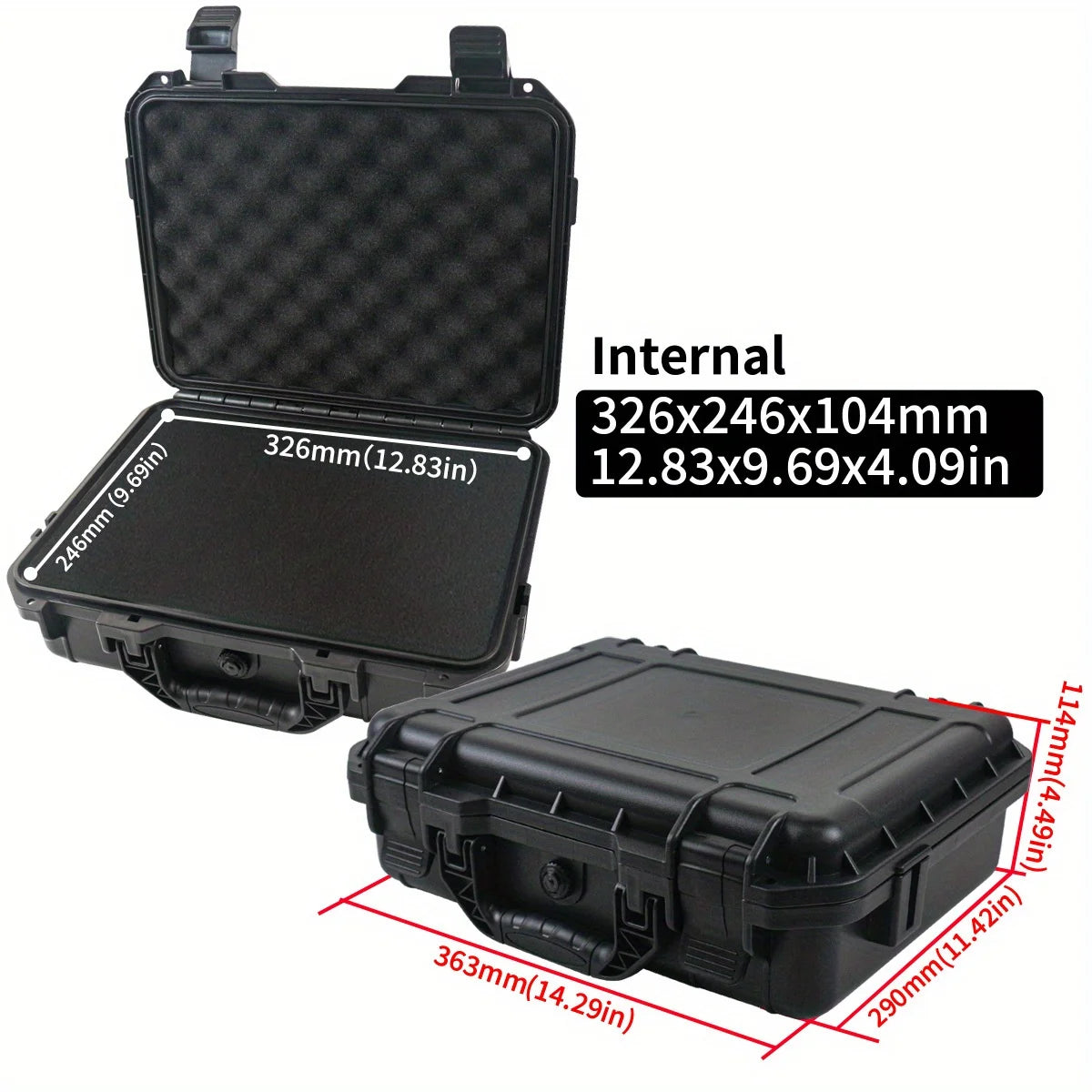 1pc Waterproof Hard Carry Case Bag Tool Case With Pre-cut Sponge Storage Box Safety Protector Organizer Hardware Toolbox-EXPROTAS