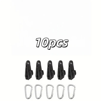 10-Pack Tent Clips Windproof Carabiner Clamps for Canopy Rainfly Fixing