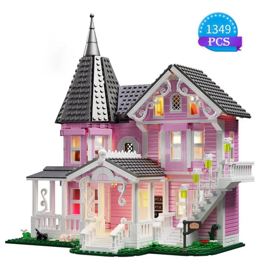 1349 PCS Coralines Building Block Set Pink Palace Model Apartment Ideas Movie Architecture Toy for Boys and Girls Christmas Gift-EXPROTAS