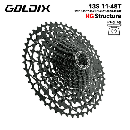 GOLDIX 13 Speed MTB Cassette HG Carbon Steel Bicycle Sprocket Mountain Bike