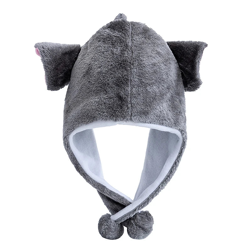 Funny Grey Elephant Cap for Kids Cosplay Events Animal Hat
