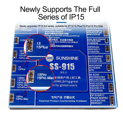 SUNSHINE SS-915 V9.0 IP Android Battery Activation Charging Board for 6G-15ProMax Huawei VOVI Activated Fast Charging Tool-EXPROTAS
