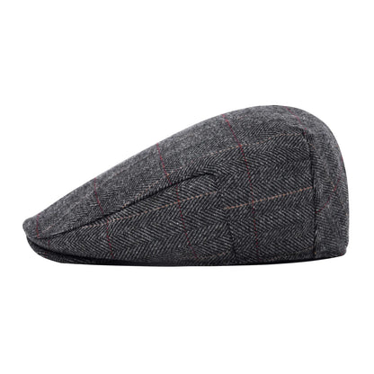 STARANCE Men's Herringbone Flat Ivy Newsboy Hat Wool Blend Gatsby Cabbie Cap