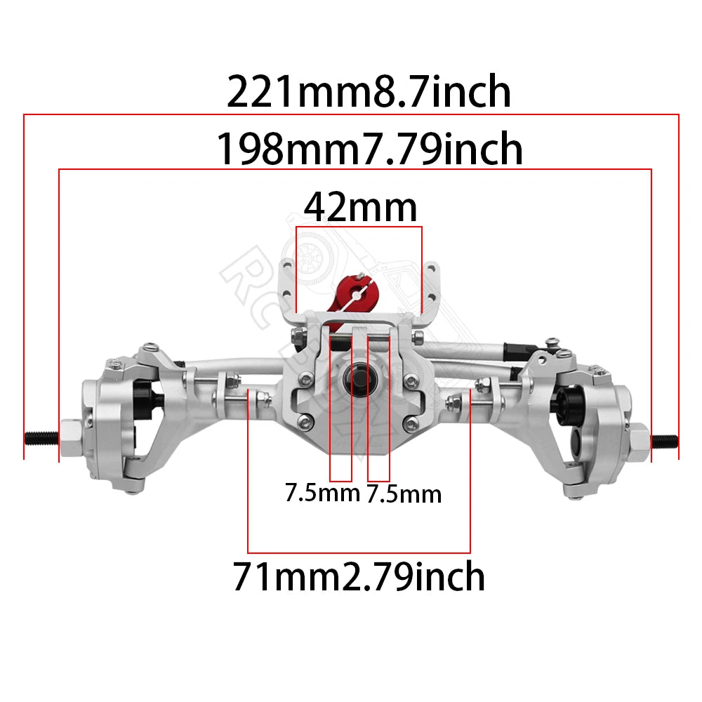 CNC Integrated Front & Rear Portal Axle for 1/10 RC Crawler Axial SCX10 II RGT GEN8 - EXPROTAS