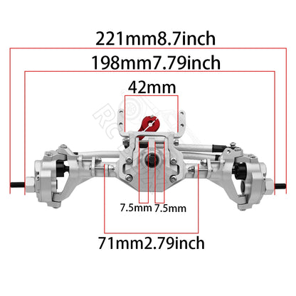 CNC Integrated Front & Rear Portal Axle for 1/10 RC Crawler Axial SCX10 II RGT GEN8 - EXPROTAS