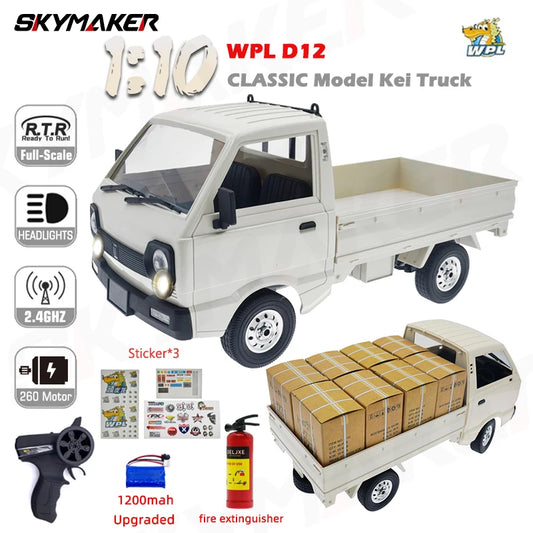 WPL D12 1:10 RC Car Simulation Drift Climbing Truck LED Light On-road RC Cars Trucks For Kids Gifts Toys-EXPROTAS