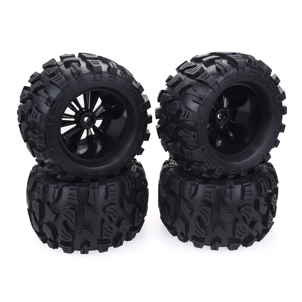 4PCS Rubber Tire Wheel 125MM 12mm for 1/10 RC Monster Truck Wheels