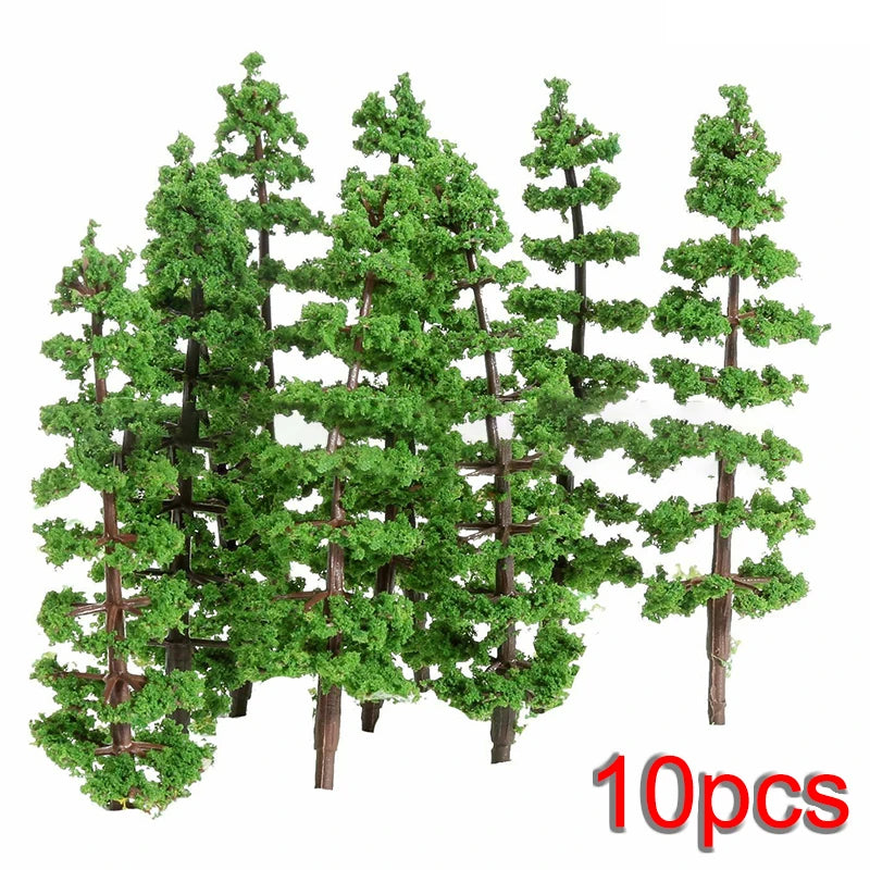 10 Model Trees Pine Scenery for Train Railway Layout Wargame Diorama