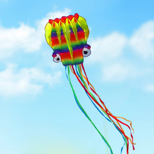 5m Octopus Kite with 100m Line Soft Flying Toy for Outdoor Fun