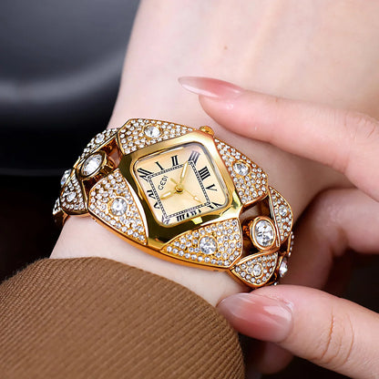 Women’s Luxury Diamond Bracelet Watch 2025 Fashion Waterproof Quartz Wristwatch Gift