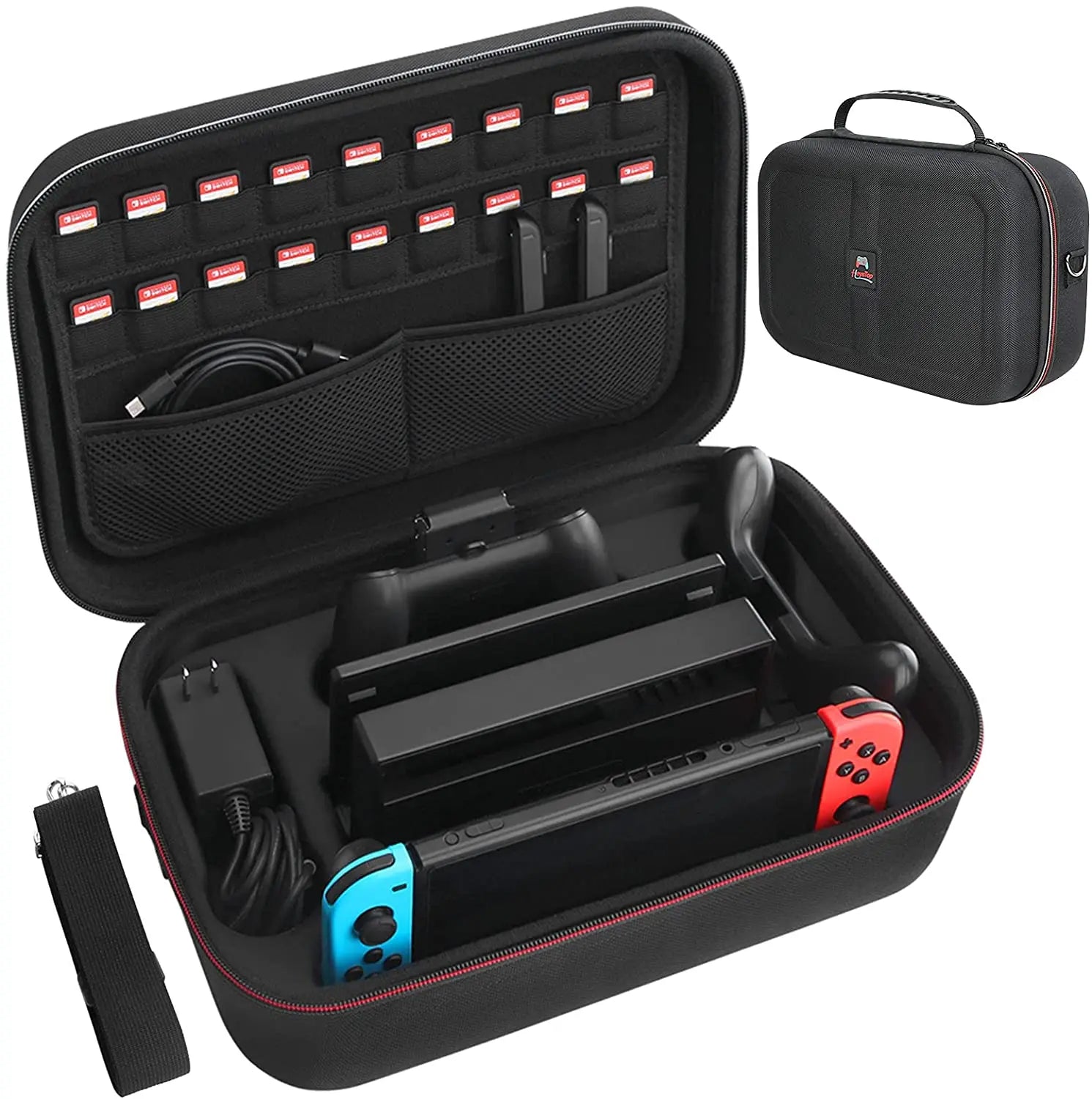 Carrying Storage Case Compatible with Nintendo Switch/Switch OLED Model, Switch Case with Protective Travel Carrying Bag-EXPROTAS