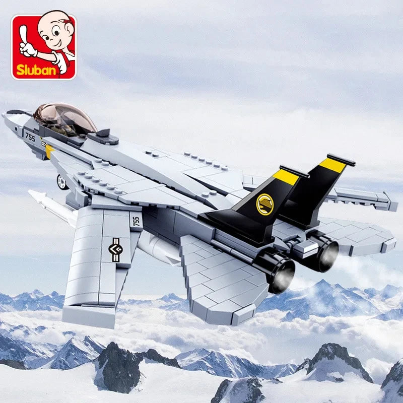 404PCS F14D Tomcat Fighter Model Bricks Military Series Carrier Based Fighter Weapon Figure Doll Building Blocks Kids DIY Toys-EXPROTAS