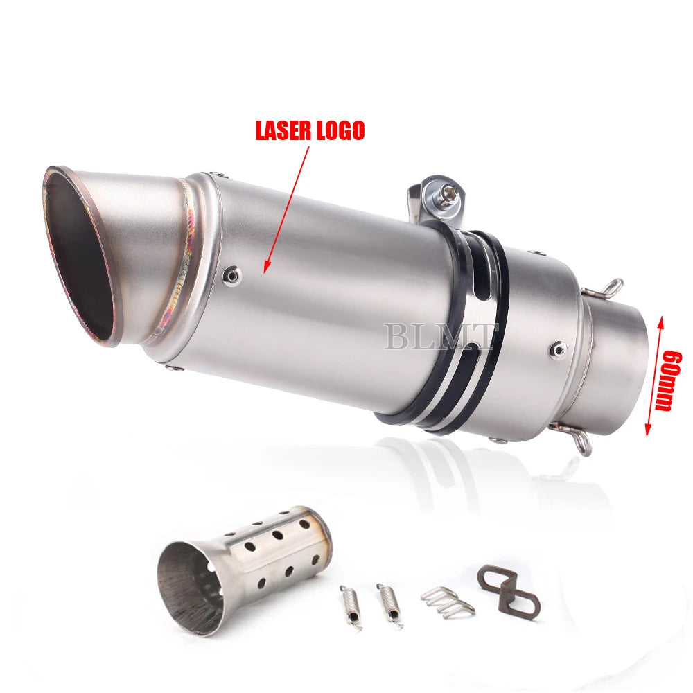 Universal Stainless Steel Slip-On Exhaust Muffler Carbon Look with DB Killer 51-60mm