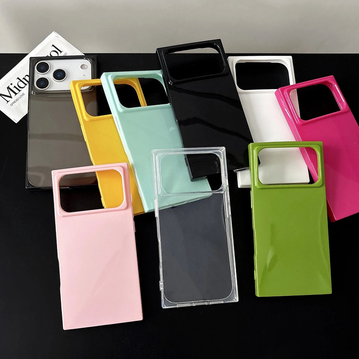Fluorescent Clear Shockproof Case for iPhone 11-17 Air Pro Max Crystal Cover