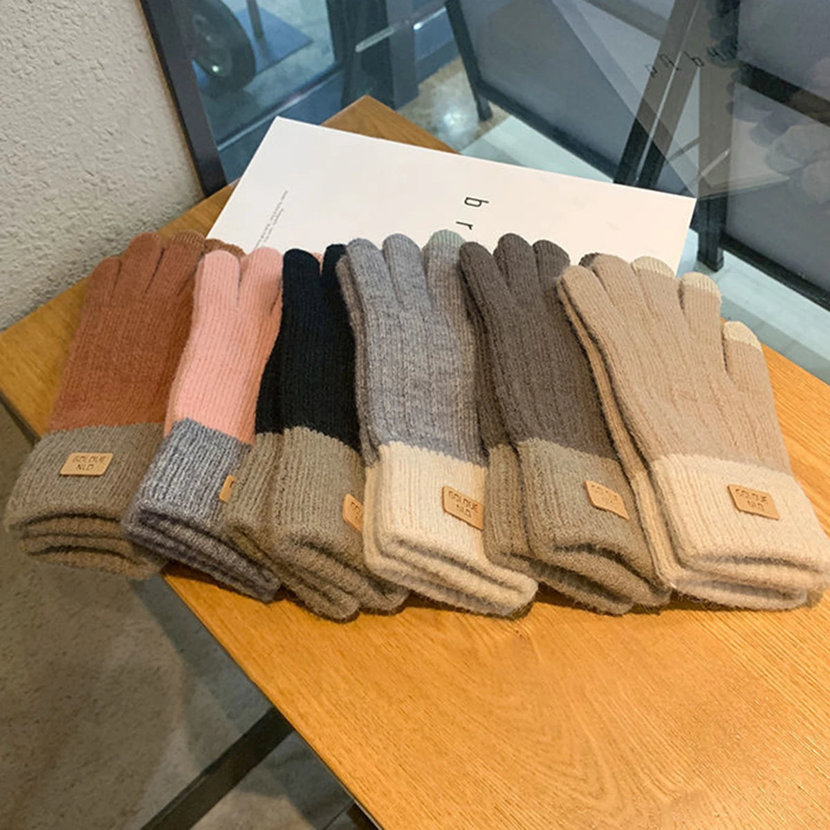 Warm Fleece Lined Knit Gloves Touchscreen Winter Women Ladies Thermal