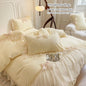 3pcs Ruffle Duvet Cover Bedding Set with Pillowcases for Bedroom