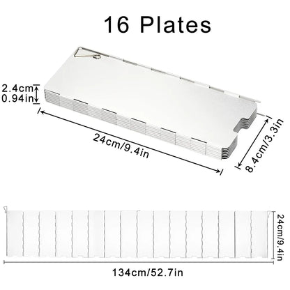 Camping Stove Wind Shield Foldable Gas Cooker Outdoor Alloy Windscreen