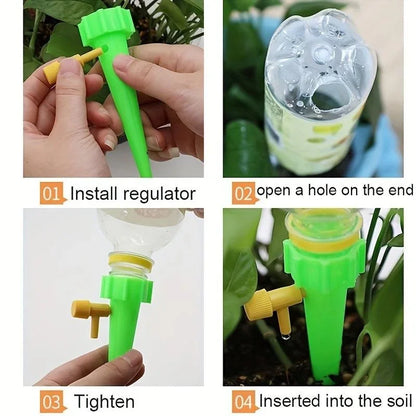 10PCS Plant Watering Drip Irrigation System Adjustable Garden Home Flower