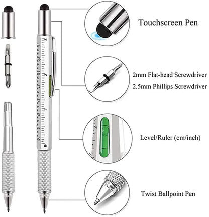7-in-1 Multifunctional Pen Touch Screen Stylus with Screwdriver Ruler Level