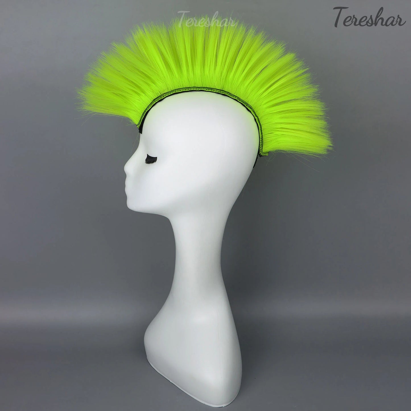 Helmet Mohawk Hair Patches Skinhead Adhesive Wig for Motorcycle Costume