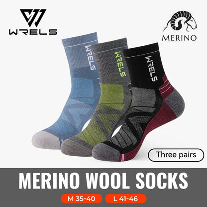 3 Pairs Merino Wool Socks Thermal Thick Hiking Socks for Men & Women