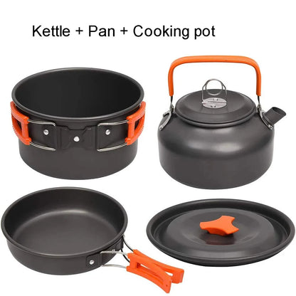 1pcs Outdoor Cooking Camping Cookware Set Portable Picnic Kettle Pan Pot