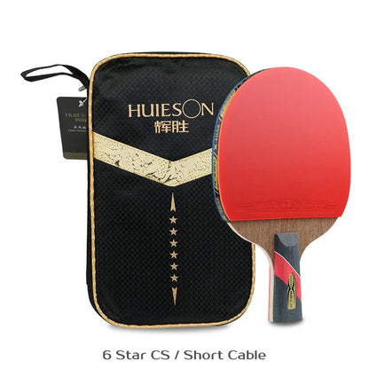 Huieson 5/6 Star Table Tennis Racket Carbon Offensive Ping Pong Racket Paddle with Cover Bag-EXPROTAS