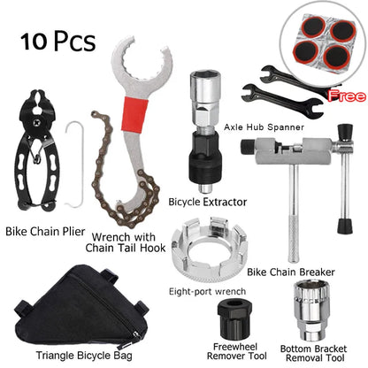 Bike Repair Tool Kit Chain Breaker Crank Puller Flywheel Remover Wrench