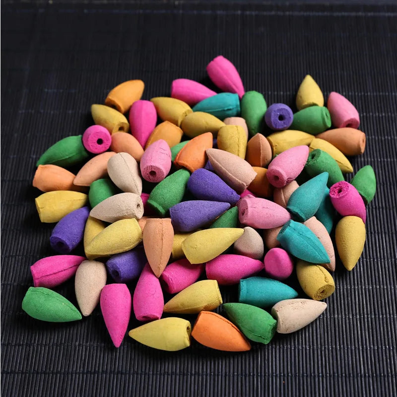 Incense Holder Backflow Waterfall Burner Ceramic Home Decor with Cones