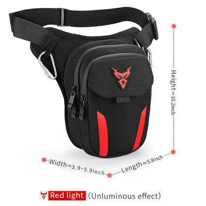 LED Red Light Motorcycle Leg Bag Thigh Belt Hip Bum Waterproof Ride Cycling Biker Waist Bag Fanny Pack Moto Travel Hiking Pocket-EXPROTAS