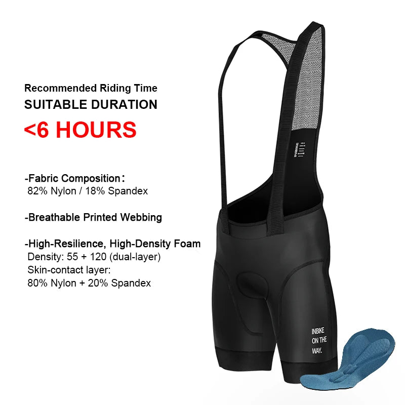 INBIKE Mens MTB Cycling Bib Shorts Padded Road Mountain Bike Riding Shorts