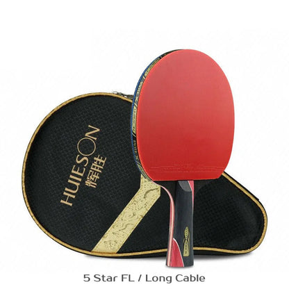 Huieson 5/6 Star Table Tennis Racket Carbon Offensive Ping Pong Racket Paddle with Cover Bag-EXPROTAS