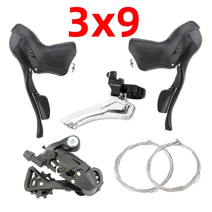 MicroNEW Road Bike Shifters 2×7–2×10 3×7–3×11 Brake Lever Set Compatible Shimano - EXPROTAS