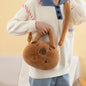 Kawaii Capybara Plush Shoulder Bag Mini Backpack Doll Kids Gift