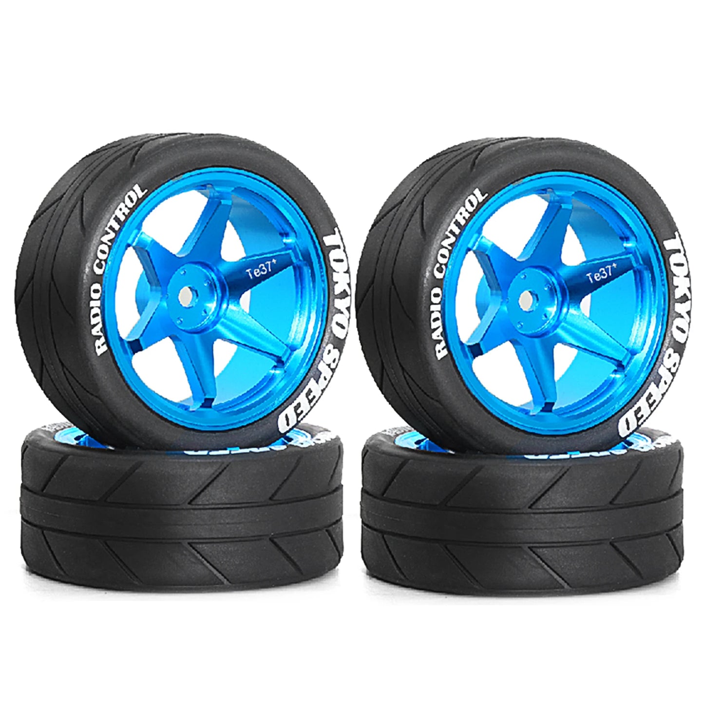 RED SPIDER 65mm Wheel Tires 12mm Hex Blue Rim for 1/10 1/12 1/14 RC Car
