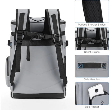 30L Insulated Backpack Cooler Bag Waterproof Rucksack for Camping Picnic