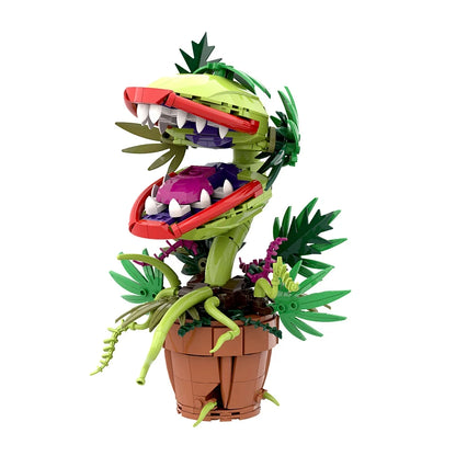 MOC Audrey II Piranha Plant Building Bricks Model Horror Flower Toy