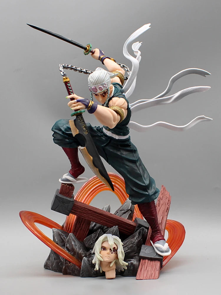 27cm Demon Slayer figures Uzui Tengen Figures 2 Heads Kimetsu No Yaiba Anime Figures Figurine Gk Pvc Statue Model Toys Gift-EXPROTAS