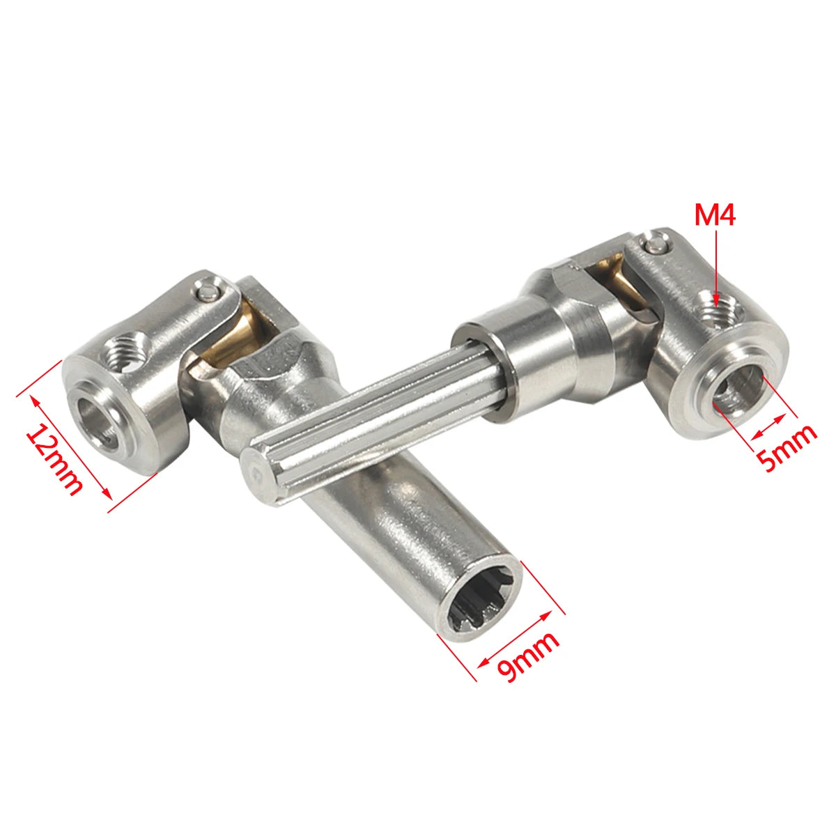 Stainless Steel 5mm Universal Joint Drive Shaft 1/10 RC Crawler SCX10 TRX4