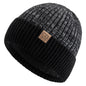 Unisex Two-tone Winter Hats Fur Lined Warm Beanie Cap for Men Women