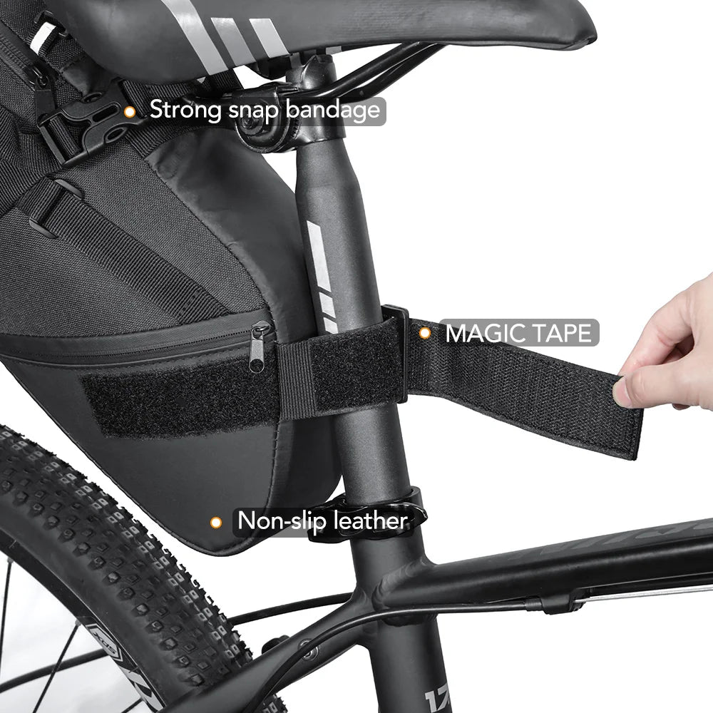Bicycle Saddle Bag Waterproof 10L 13L Large Capacity Bike Tail Pannier