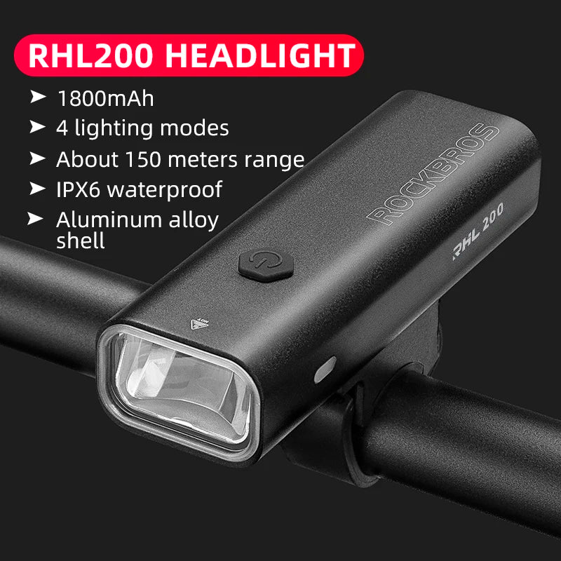 Bike Light Front LED Rechargeable Headlight Torch for Bicycle MTB