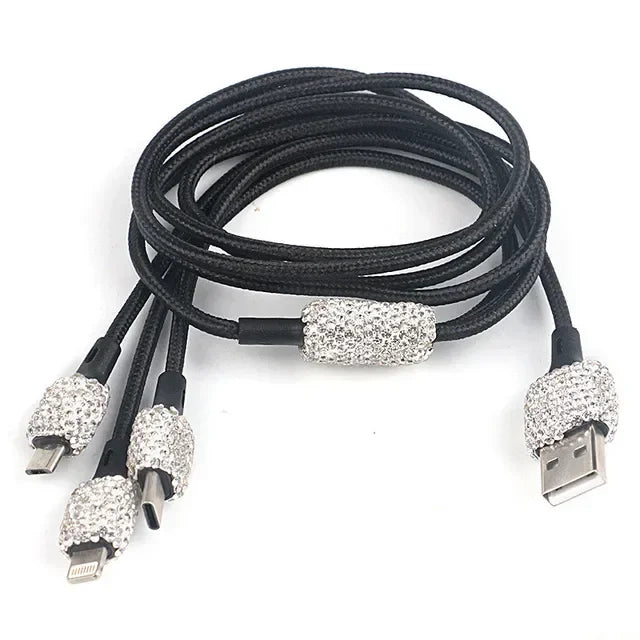 Bling Car Charger 5V 2.1A Dual Port Fast Adapter Vehicle Interior Accessory