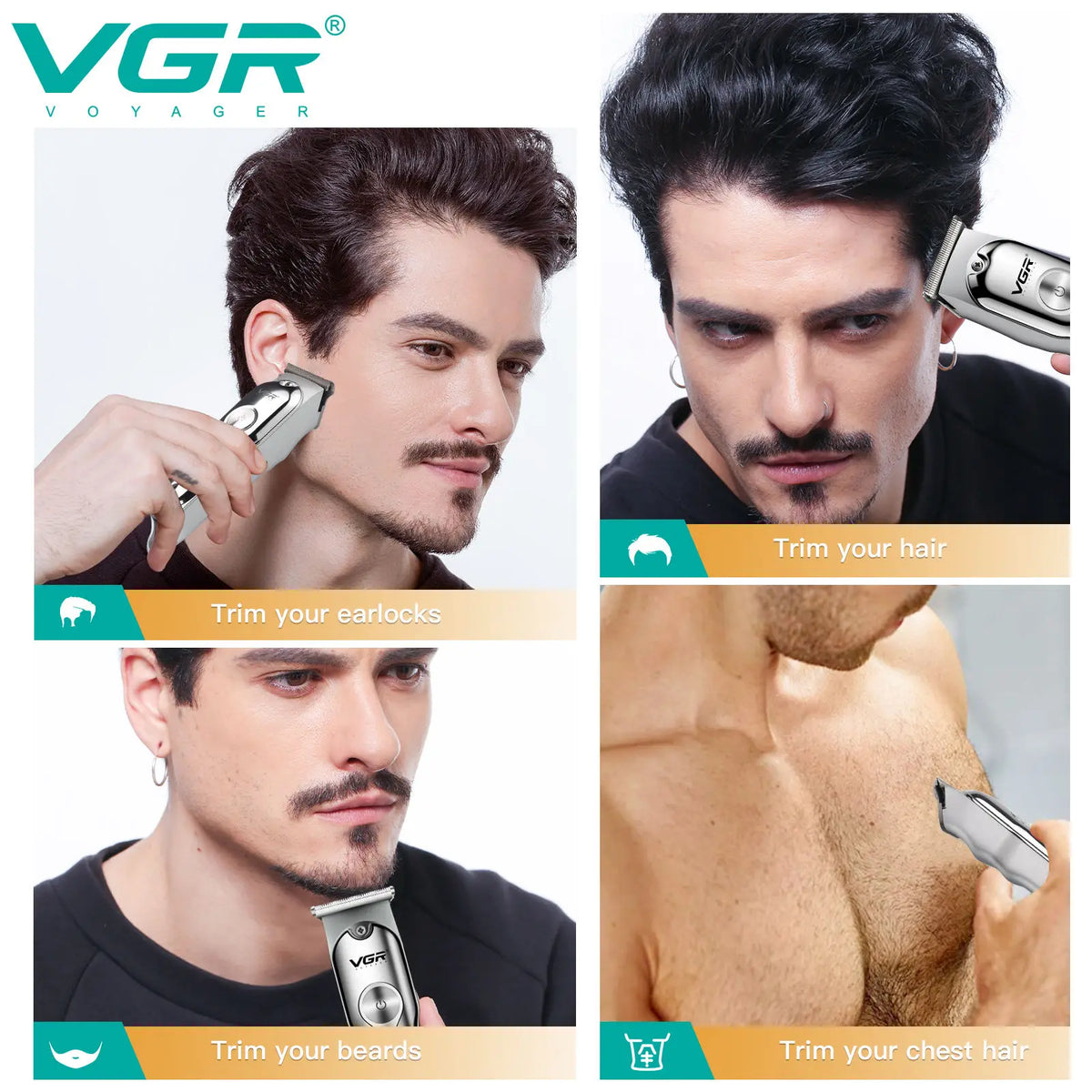 Professional Hair Clippers Trimmer Cordless Cutting Machine for Men
