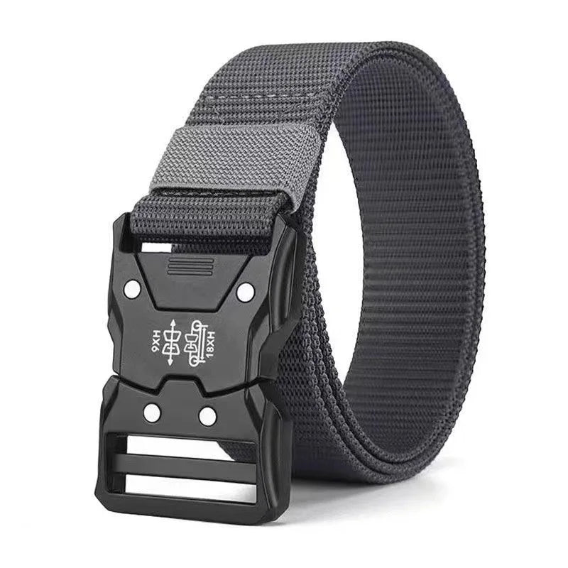 Men's Buckle Tactical Belt Red Ears Plastic Multifunctional Military Canvas
