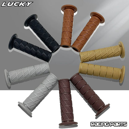 Retro Motorcycle Handlebar Grips 7/8" 22mm 24mm Vintage Cafe Racer Rubber Parts