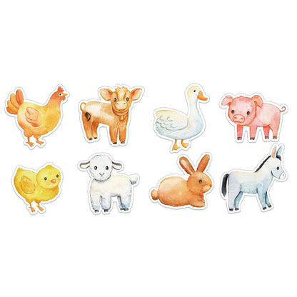 100-500pcs Cartoon Farm Zoo Animals Stickers Decoration DIY Reward Scrapbook