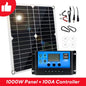 1000W 12V Solar Panel Kit with 10A-100A Controller for RV Car Caravan Battery