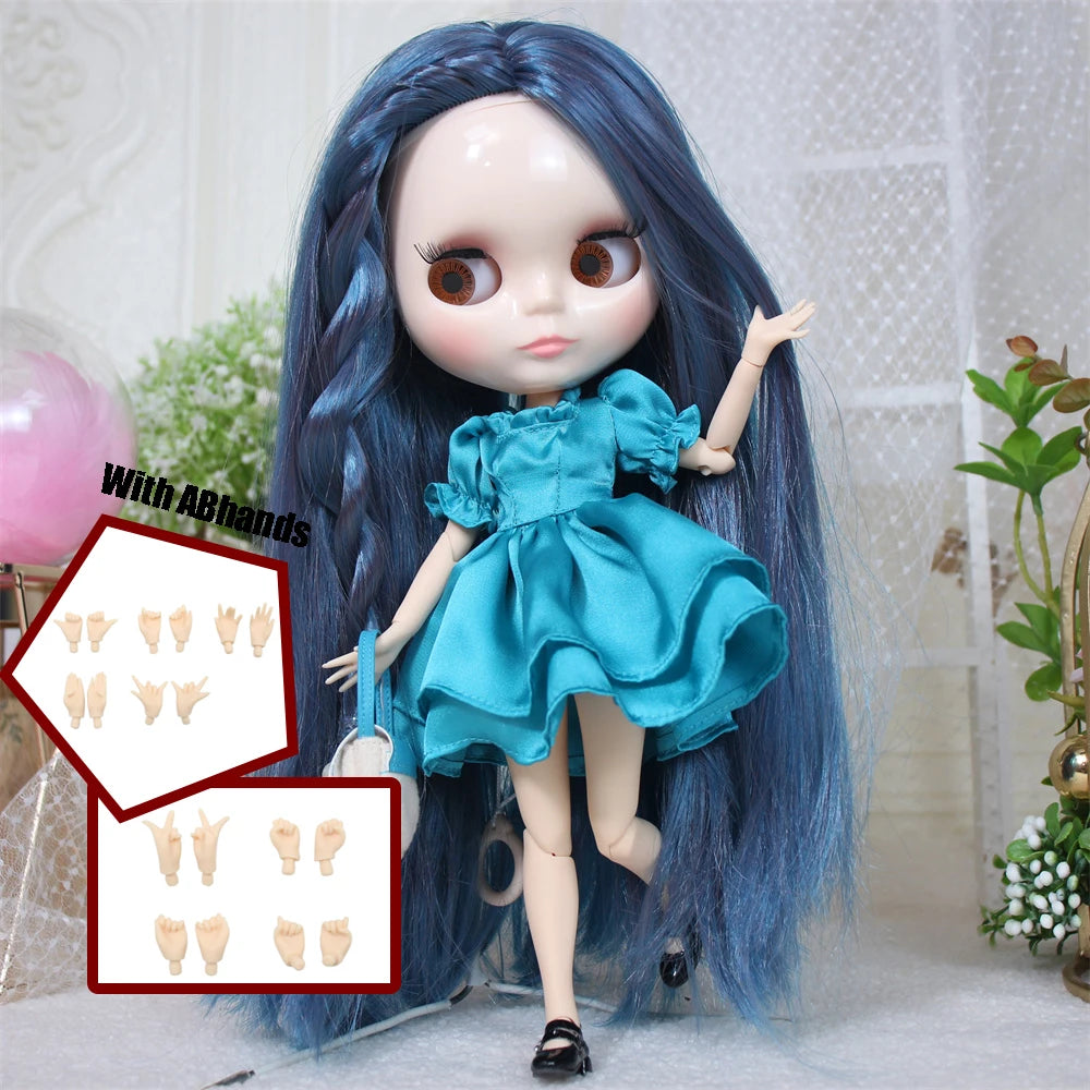 ICY DBS Blythe Doll White Skin Joint Body Long Colourful Hair Glossy Face