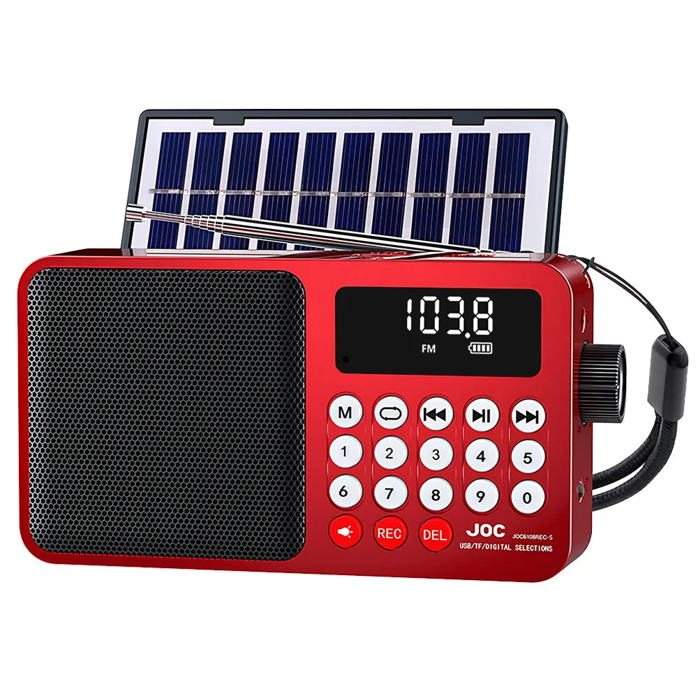 Portable Bluetooth Speaker Solar FM Radio USB Rechargeable Outdoor Music